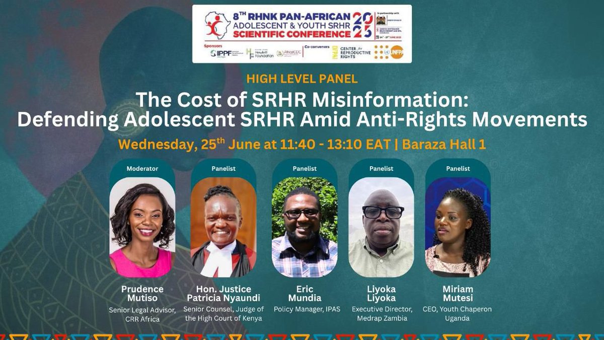 @Youthchaperonug (@youthchaperonug) on Twitter photo Our Executive Director, <a href="/MutesiMiriam2/">MUTESI MIRIAM</a> will participate in a panel discussion at the #RHNKPanAfricanConference. Join us as we tackle "The Cost of Misinformation: Defending Adolescent SRHR Amidst the Anti-Rights Movement." #RHNKConference2025
🗓 Date: 25th June 2025
📍:Mombasa Our Executive Director, <a href="/MutesiMiriam2/">MUTESI MIRIAM</a> will participate in a panel discussion at the #RHNKPanAfricanConference. Join us as we tackle "The Cost of Misinformation: Defending Adolescent SRHR Amidst the Anti-Rights Movement." #RHNKConference2025
🗓 Date: 25th June 2025
📍:Mombasa