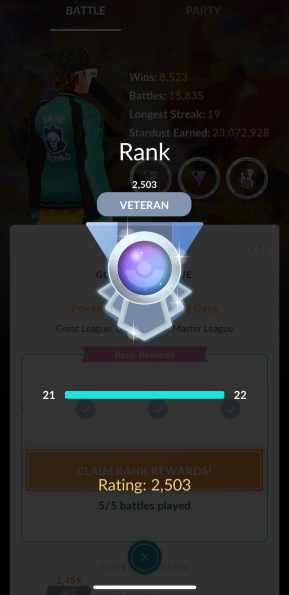 Hit Veteran in the go battle league on stream tonight!