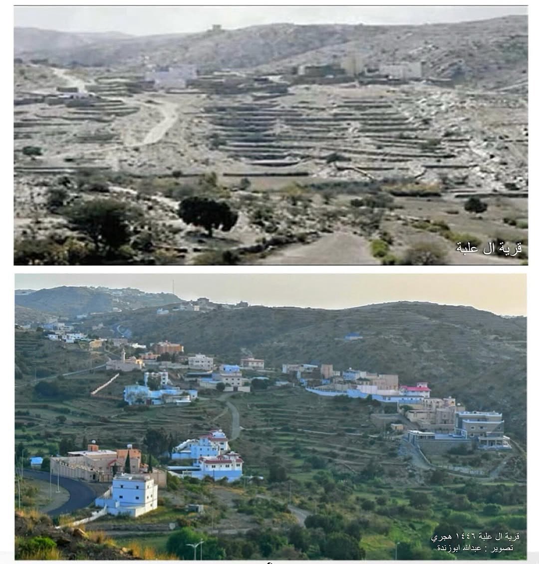 لقطة لأحدى قرى محافظة #تنومة بين الماضي والحاضر 📸
