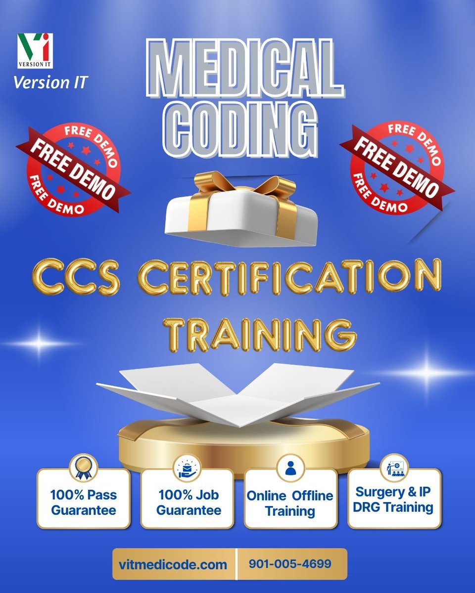 vit_medicode's tweet image. 📘 CCS Certification Training is here!
Master advanced coding &amp;amp; prep for the AHIMA exam.
Your career in health information starts now!
🎯Free Demo Session
📅 Date: June 26, 2025
🕥 Time: 11:30 AM
📞 Call: +91 9010054699
📍 Location: Ameerpet, Hyderabad

#CCS #MedicalCoding #CPC