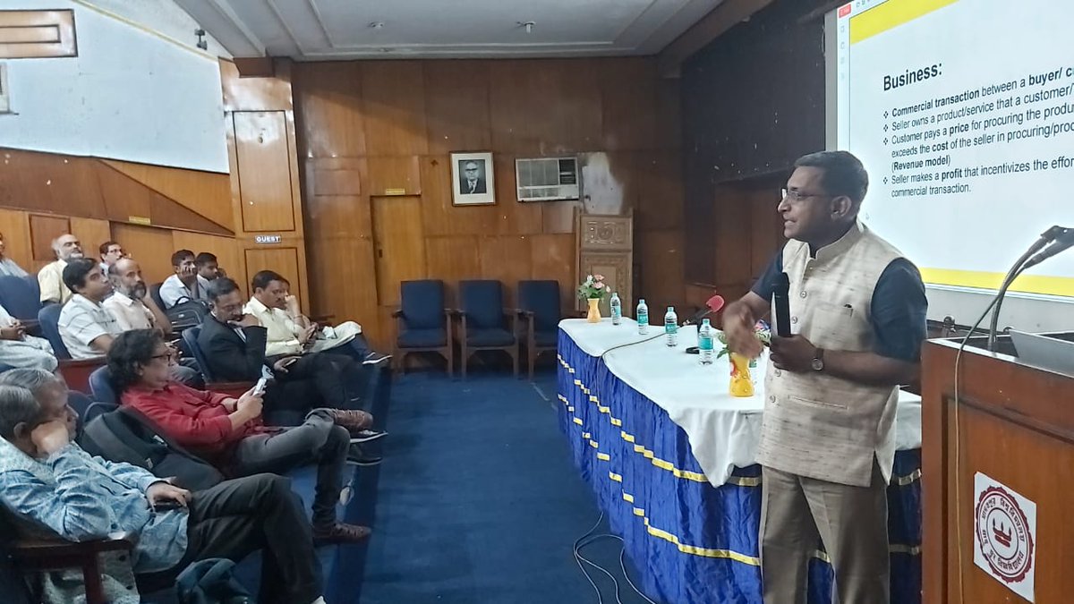 🚀 Scientific Entrepreneurship: En-route to Market from the Lab kicks off at Jadavpur University!
Dr. V. Premnath sets the stage with an inspiring session on "Introduction to Scientific Entrepreneurship" — bridging innovation, research &amp; real-world impact. 💡🧪