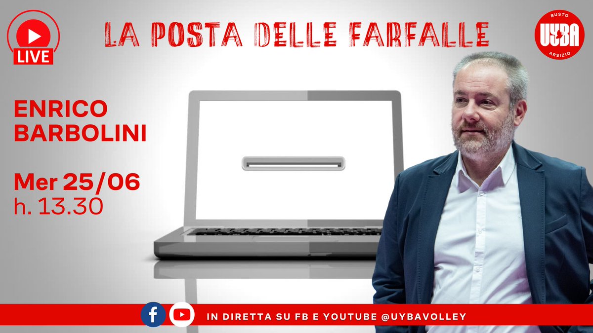 Oggi alle 13.30 tutti collegati per "La posta delle farfalle!
Coach Enrico Barbolini risponderà alle domande che abbiamo raccolto nei giorni scorsi nelle Stories di Instagram, ma anche alle vostre curiosità in diretta!
Ci vediamo qui: youtube.com/watch?v=gDSVWD…