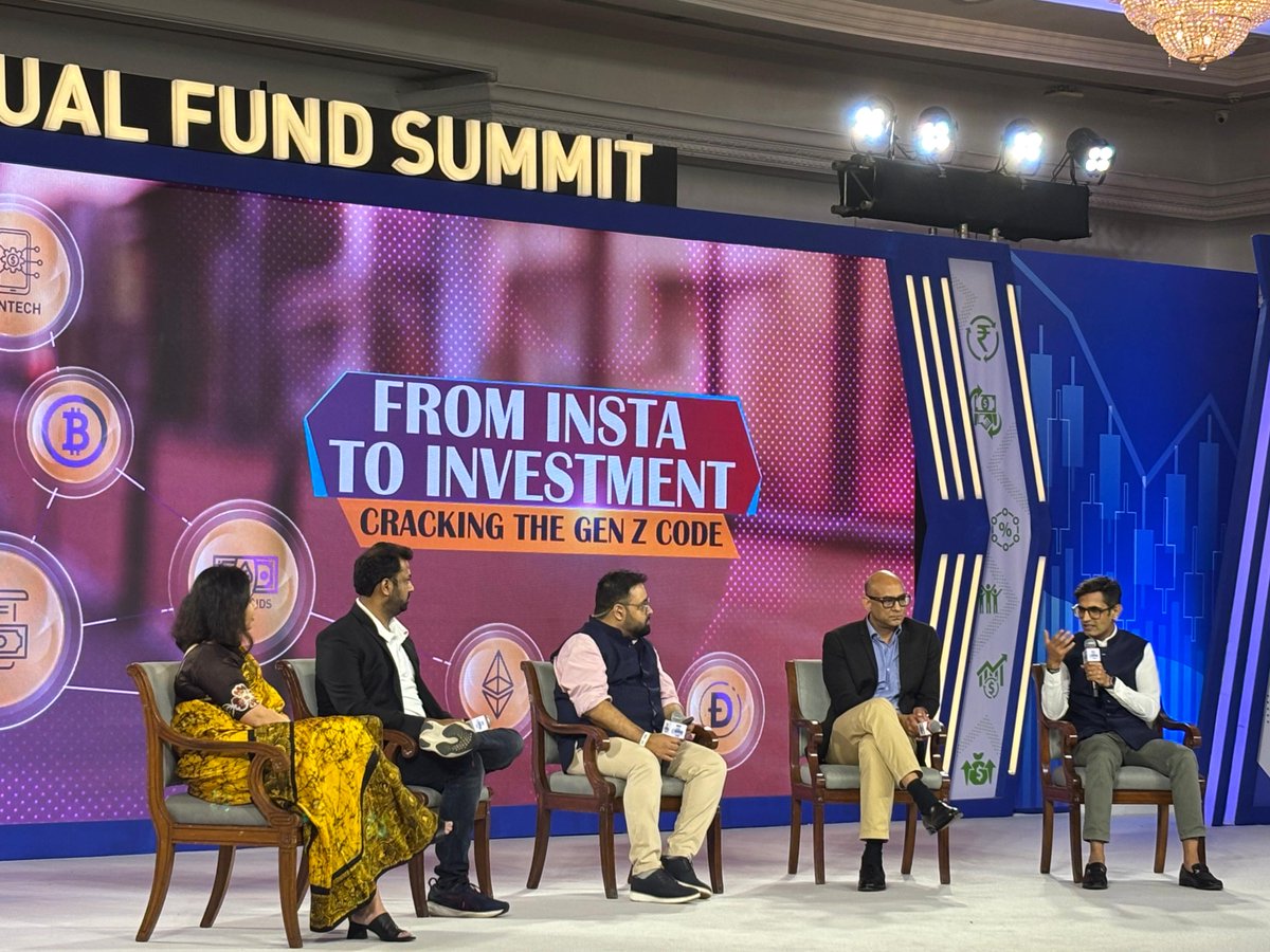 Sandeep Jethwani (@sandeepjethwani) on Twitter photo The ₹100 trillion opportunity: Insights from Moneycontrol Mutual Fund Summit 2025
Had the privilege of being part of a panel discussion on Gen Z investors alongside <a href="/vishaljain2510/">Vishal Jain</a> , <a href="/ashish343/">Ashish Singhal</a>, and <a href="/DilshadDilzern1/">Dilshad@Dilzer.net</a>.
It's exciting to see the industry collectively addressing The ₹100 trillion opportunity: Insights from Moneycontrol Mutual Fund Summit 2025
Had the privilege of being part of a panel discussion on Gen Z investors alongside <a href="/vishaljain2510/">Vishal Jain</a> , <a href="/ashish343/">Ashish Singhal</a>, and <a href="/DilshadDilzern1/">Dilshad@Dilzer.net</a>.
It's exciting to see the industry collectively addressing