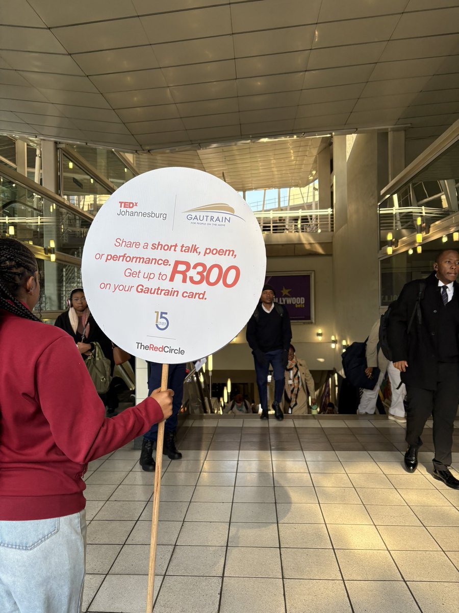 TheGautrain's tweet photo. Your plug to be on the #TheRedCircle @TEDxJoburg for #Gautrain15YearsonTrack !!! What’s your Gautrain story? https://t.co/PoJ5FBn26N