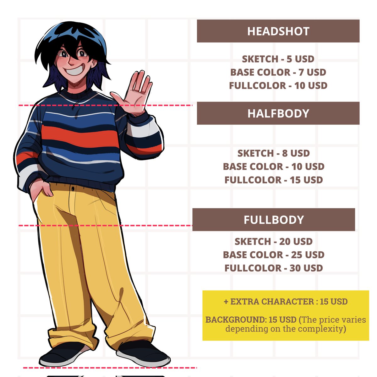 jessycasso's tweet photo. Hellooo! Commissions are open,  Here's my commission table. If you're interested, feel free to send me a dm 🫶
#commissionsopen #digitalart https://t.co/pk6LLzjakt