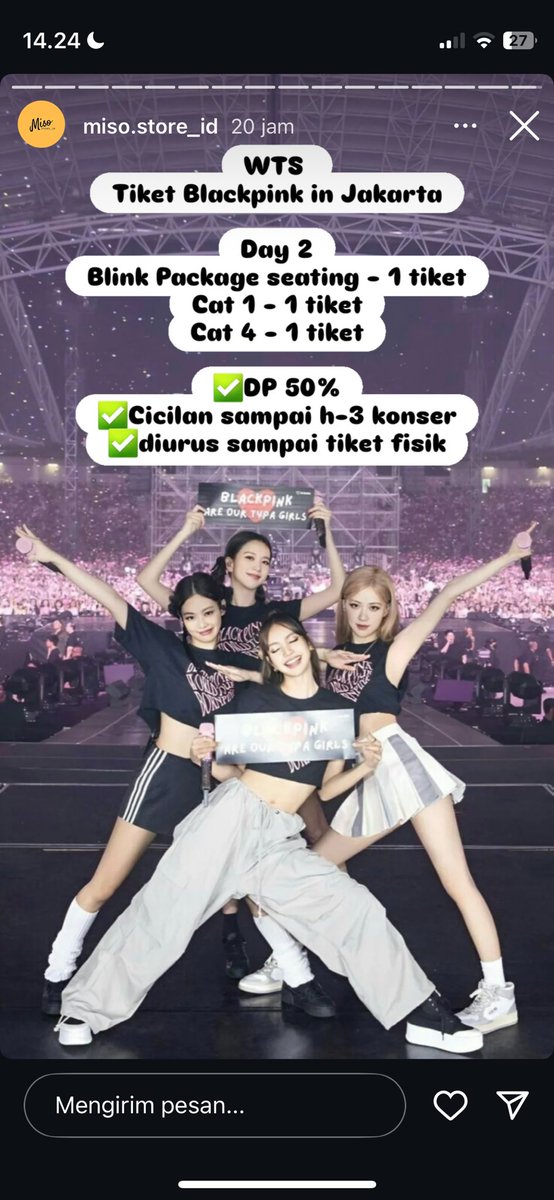 guysss pliss jangan sampe ada yang ketipu lagi soal tiket konser sama orang ini yaa NIKEN AYU AGUSTIANI MISOSTORE ID. NO☝️NO☝️YAA.