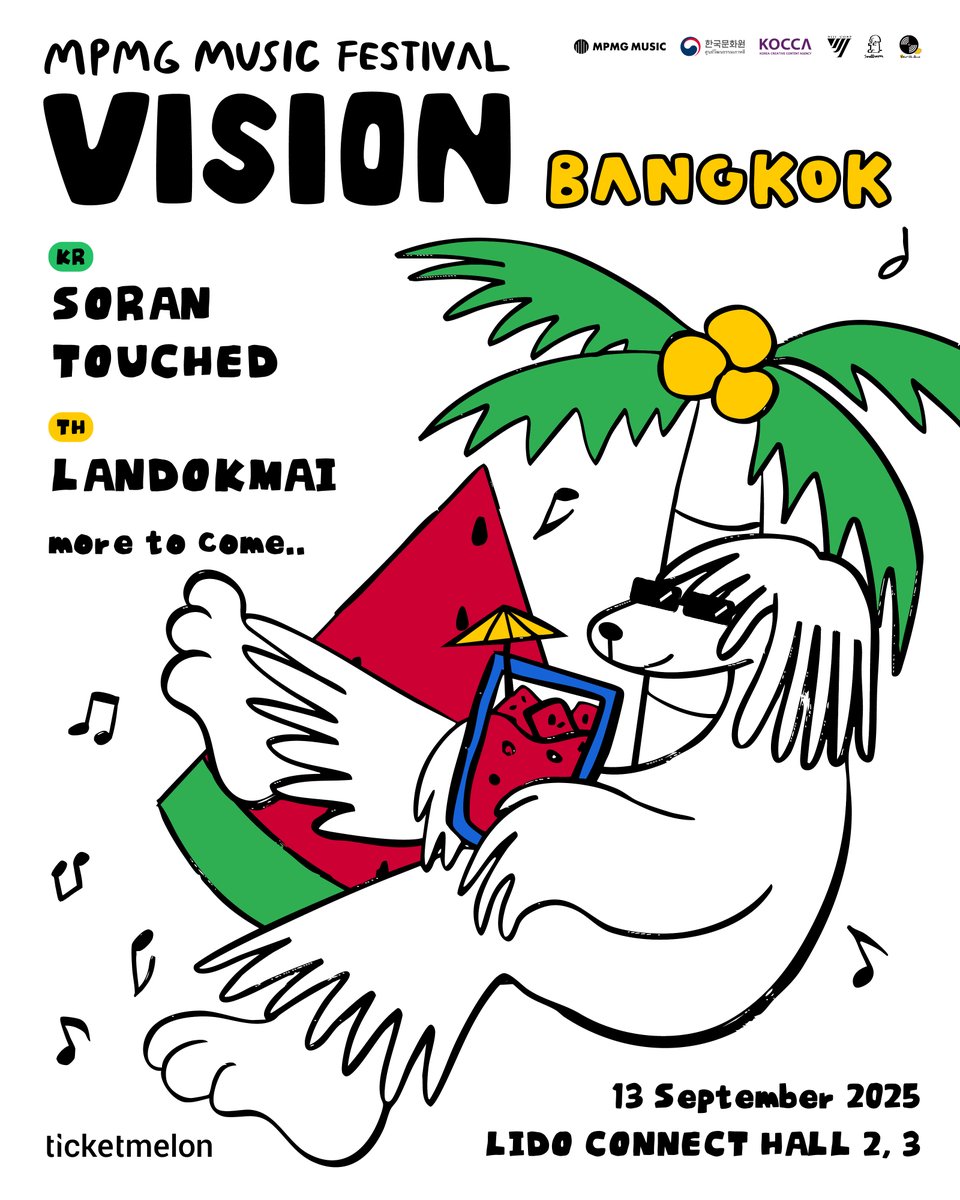 𝗠𝗣𝗠𝗚 𝗠𝗨𝗦𝗜𝗖 𝗙𝗘𝗦𝗧𝗜𝗩𝗔𝗟 𝗩𝗜𝗦𝗜𝗢𝗡 𝖡𝖠𝖭𝖦𝖪𝖮𝖪 𝟤𝟢𝟤𝟧 🇹🇭

VISION 'BANGKOK' ก็กลับมาอีกครั้ง
เทศกาลสุดพิเศษที่ไม่เหมือนใคร ซึ่งเกิดจากการพบกันของศิลปินจากประเทศไทยและเกาหลีใต้

#MPMGMUSICFESTIVAL
#VISIONBANGKOK2025
#VIJICORP
