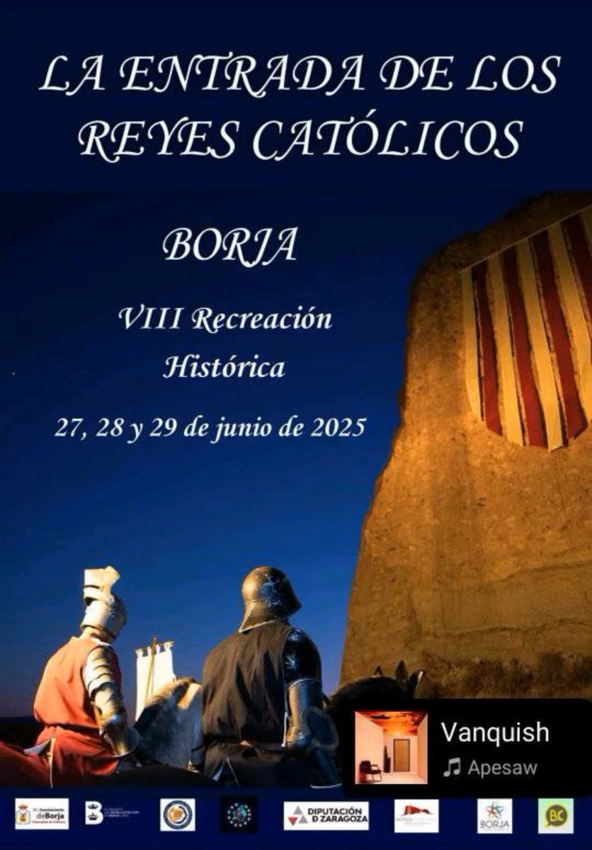 aefrh_'s tweet image. 🚩"¡Vuelve la magia de la historia! Presentamos la "VIII #Entrada de los #Reyes #Católicos en Borja", que tendrá lugar los días 27, 28 y 29 de junio. Durante estos tres días #Borja (#Zaragoza) se sumerge en el #Renacimiento 👑.
ℹ️ recreacionhistoricaborja.com