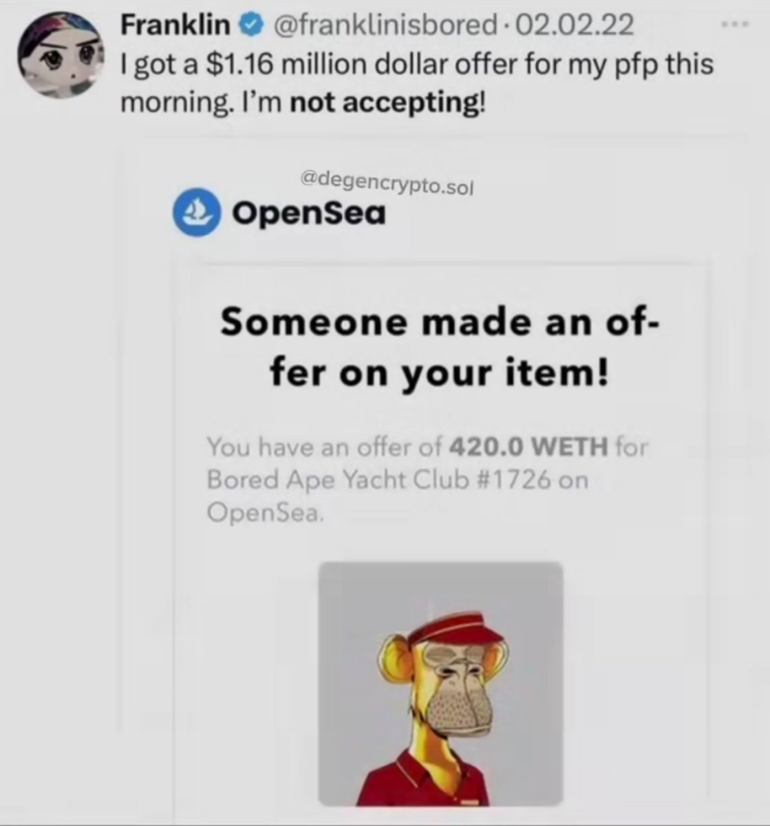 lynk0x's tweet photo. Bro got $1.16 M offer for his jpeg  but he rejected 

Ended up selling it for $10K https://t.co/NJzqw3wncw