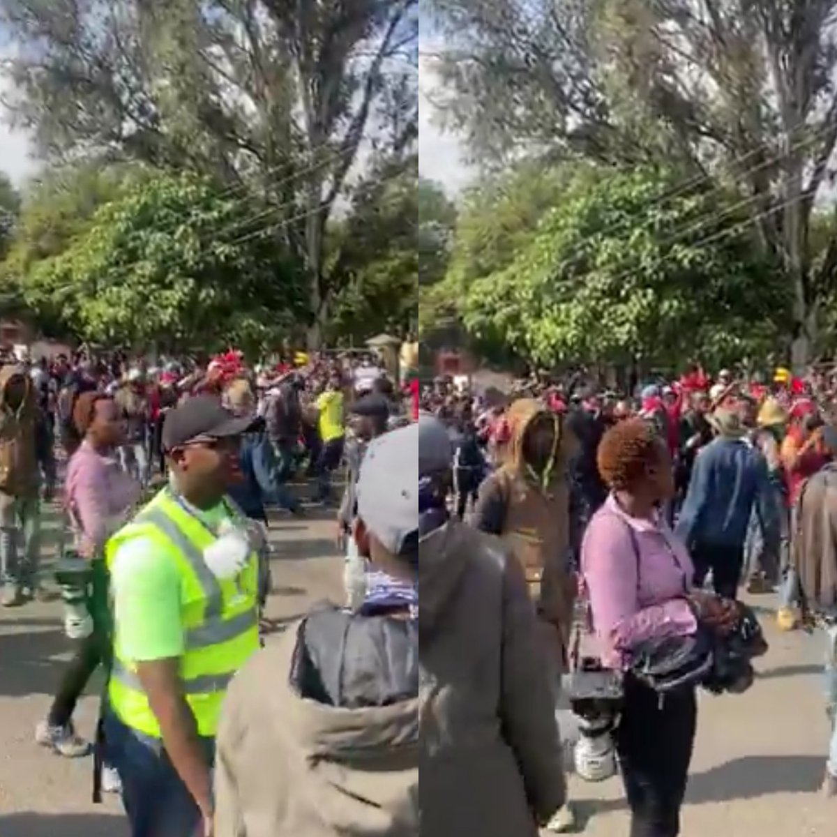 Kenyans in Nairobi CBD sing as they march to Statehouse