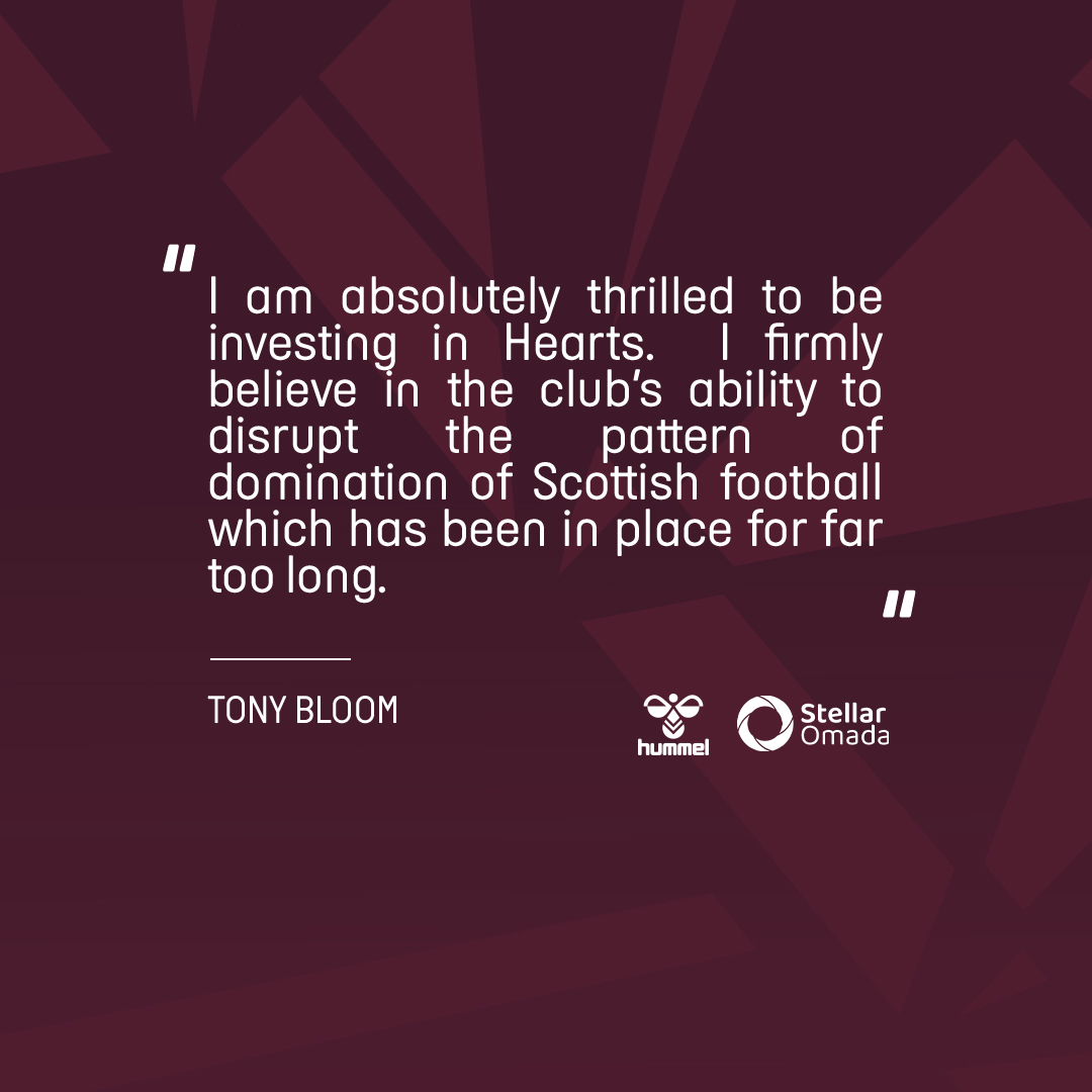 JamTarts's tweet photo. We are delighted to confirm that the process for Tony Bloom’s investment in the club is now complete. 

The club would like to formally welcome Tony to the Hearts family and looks forward to working with him in forging a long and successful relationship.

ℹ️ ⬇️