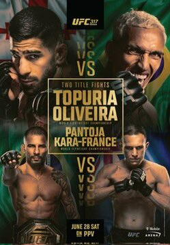 sakai026's tweet photo. 今週末のUFC317は日本の格闘技ファンも絶対に見た方がいい！

まず次世代のカリスマ、無敗のイリア・トプリアがフェザー級に続きライト級王座に挑戦して2階級制覇を狙う。

相手はUFC一の名勝負製造機チャーオリこと元ライト級王者チャールズ・オリベイラ。

この試合は現UFC一のメガファイトと言っていいし世界最高レベルのMMAかつ2人とも試合が面白い極上の試合。

個人的にはチャーオリは大好きだがトプリアが飲み込んで更にビッグファイトに打って出る様を見たい！

そして日本にとってここからが重要なのが堀口恭司、平良達郎、朝倉海、鶴屋怜で盛り上がっているUFCフライ級のごっつい試合が2試合行われる！

まずはフライ級王座戦で絶対王者パントージャに一撃必殺のカイ・カラ・フランスが挑む。

パントージャは敵無しの状態だが負けるとしたらカイカラの一発なんじゃないのか？

そしてカイカラが戴冠したらフライ級がグッと動いて誰が王者になってもおかしくない戦国時代に突入する！

1〜2年以内に日本人初のUFC王者が誕生する大きなうねりとなる大会になると思う。

パントージャが強さを見せつけても最近、色気が出てきて王者として価値が上がってるパントージャが更に君臨してそれはそれでメチャクチャ面白い！

更に呪われた男マネル・ケイプの代役としてジョシュア・ヴァンが出場してロイバルと戦うのが憎いくらい面白い！

ヴァンがロイバルを飲み込めばUFC版鈴木千裕の様な勢いでそのまま王座戦に突入するだろう！それだけロイバルは価値がある男だし難攻不落だ。最強のNo.2だ。

アジア人初の男子UFC王者を目指す日本勢にとってミャンマー初のUFC戦士ヴァンの勢いは脅威そのものだし覚醒して手がつけられない状態のケイプにとってもポジションを奪われかねない危険過ぎる若手だ。

つまりどう転んでも面白い！

かつてUFCに必要ないと言われたフライ級がこんなに面白くなる事を誰が予想できた？

8月の平良達郎、朝倉海の大一番もUFC317をみればより楽しめる！堀口恭司の復帰も楽しみだ！

UFC317絶対見ろ！！！