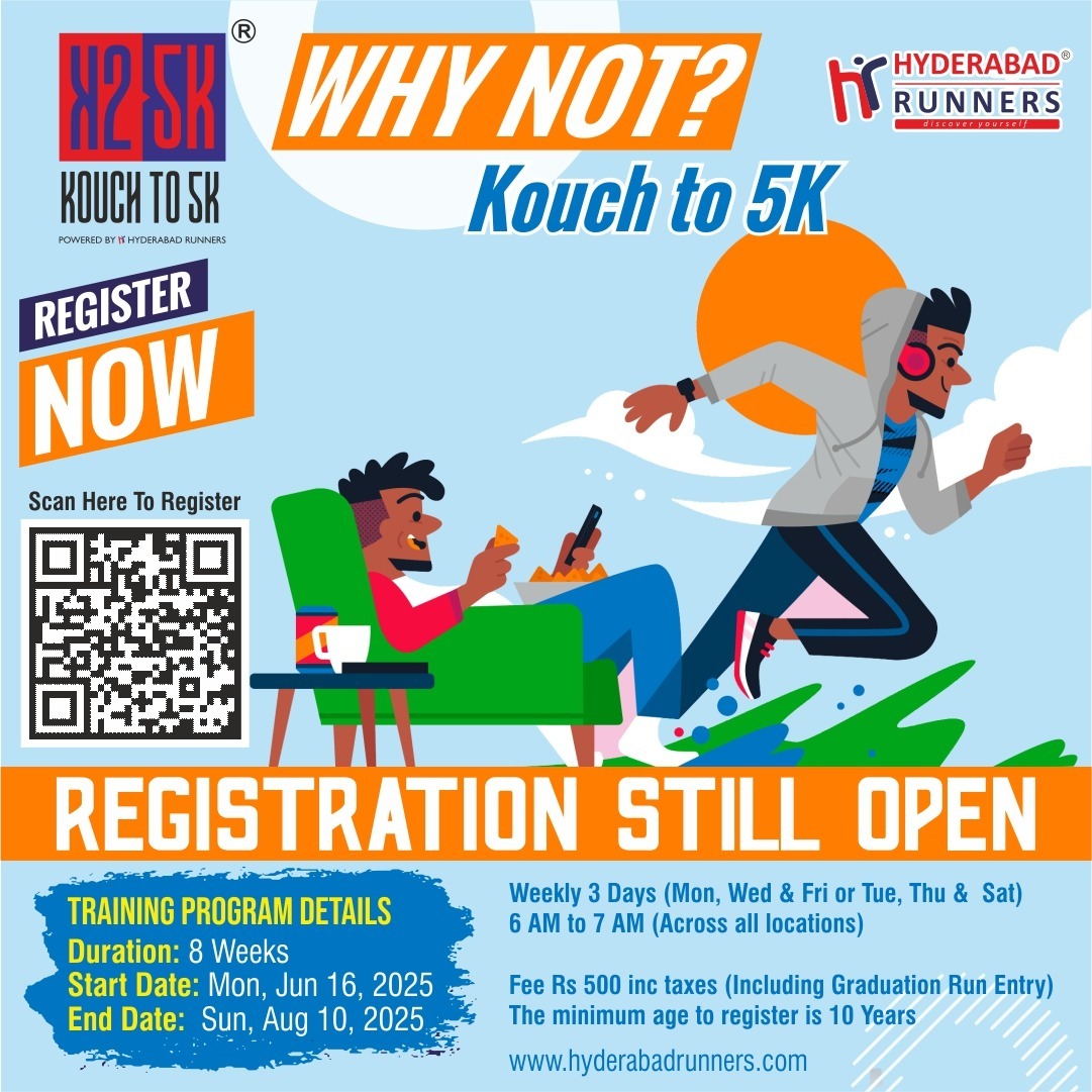 hydrunners's tweet image. Still Thinking? It’s Not Too Late!

Kouch to 5K – Ongoing Training Program
Registrations are STILL OPEN! 

Register now and join your nearest group!
 Registration Link
hyderabadrunners.com/couch-to-5k/

#KouchTo5K #HyderabadRunners #GetActive