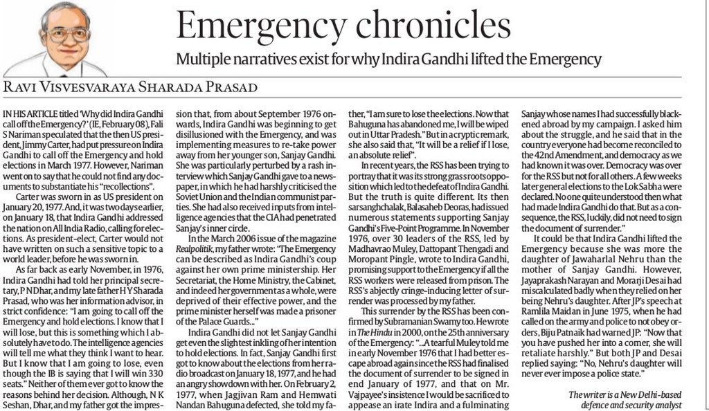 ShwetaSoni2510's tweet photo. RSS claims it fought the Emergency.
Fact: In 1976, over 30 RSS leaders wrote to Indira Gandhi supporting the Emergency and begging for release from jail.
They backed Sanjay Gandhi’s 5-point program.
They didn’t resist, they surrendered.
#EmergencyFiles #RSSExposed https://t.co/C9vllJtSLU