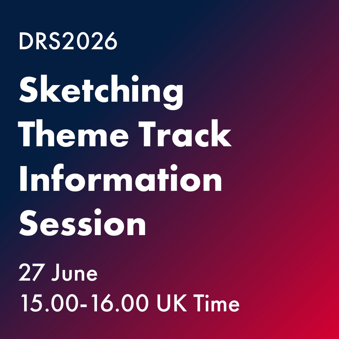 thisisDRS's tweet image. Please join us for an open info session on 27 June from 3-4pm BST about how to get involved in a Sketching Theme Track for DRS2026. Register here: eventbrite.co.uk/e/theme-track-…
