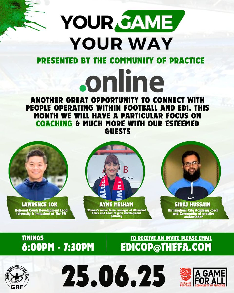 Excited to hear expert coaches and there journeys and advice hope you can join us too #grassrootsfootball #coaches #FAEDICOP