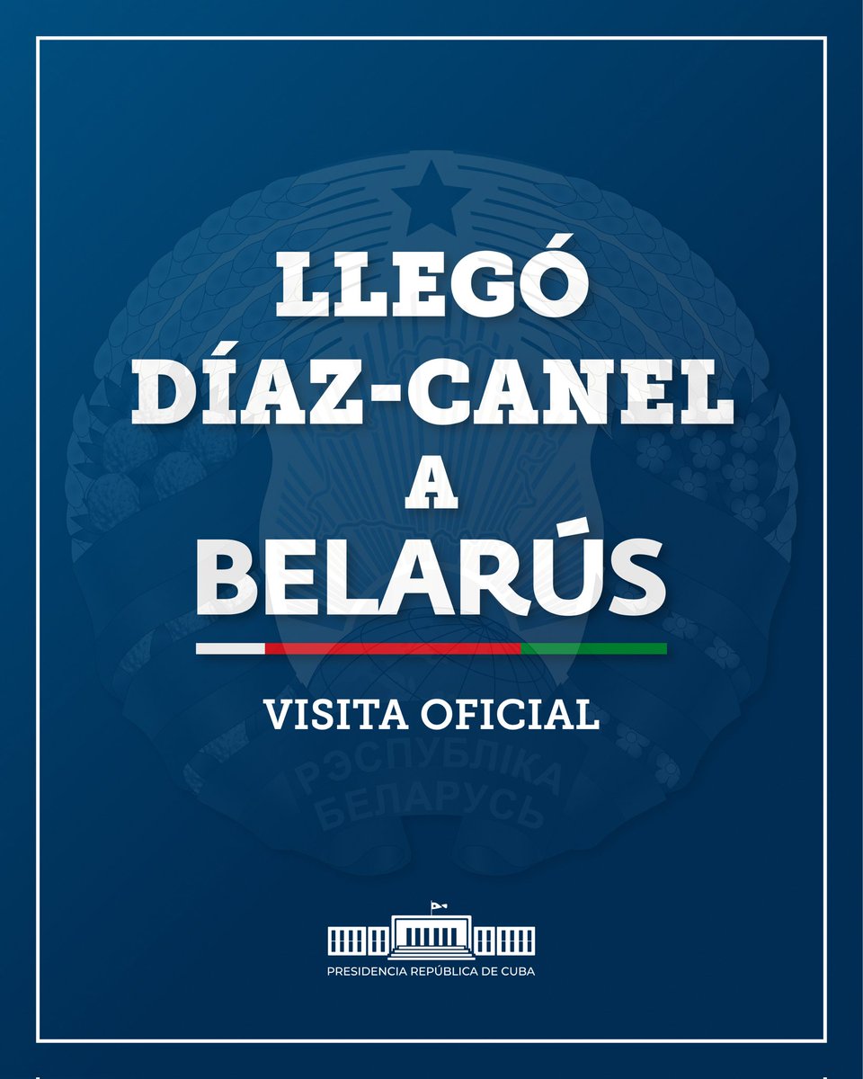 Presidencia Cuba 🇨🇺 (@presidenciacuba) on Twitter photo 🇨🇺| El presidente <a href="/DiazCanelB/">Miguel Díaz-Canel Bermúdez</a> llegó este miércoles a Belarús para realizar una visita oficial y participar en la próxima reunión del Consejo Supremo Económico Euroasiatico, mecanismo de integración del que #Cuba es país observador. 🇨🇺| El presidente <a href="/DiazCanelB/">Miguel Díaz-Canel Bermúdez</a> llegó este miércoles a Belarús para realizar una visita oficial y participar en la próxima reunión del Consejo Supremo Económico Euroasiatico, mecanismo de integración del que #Cuba es país observador.