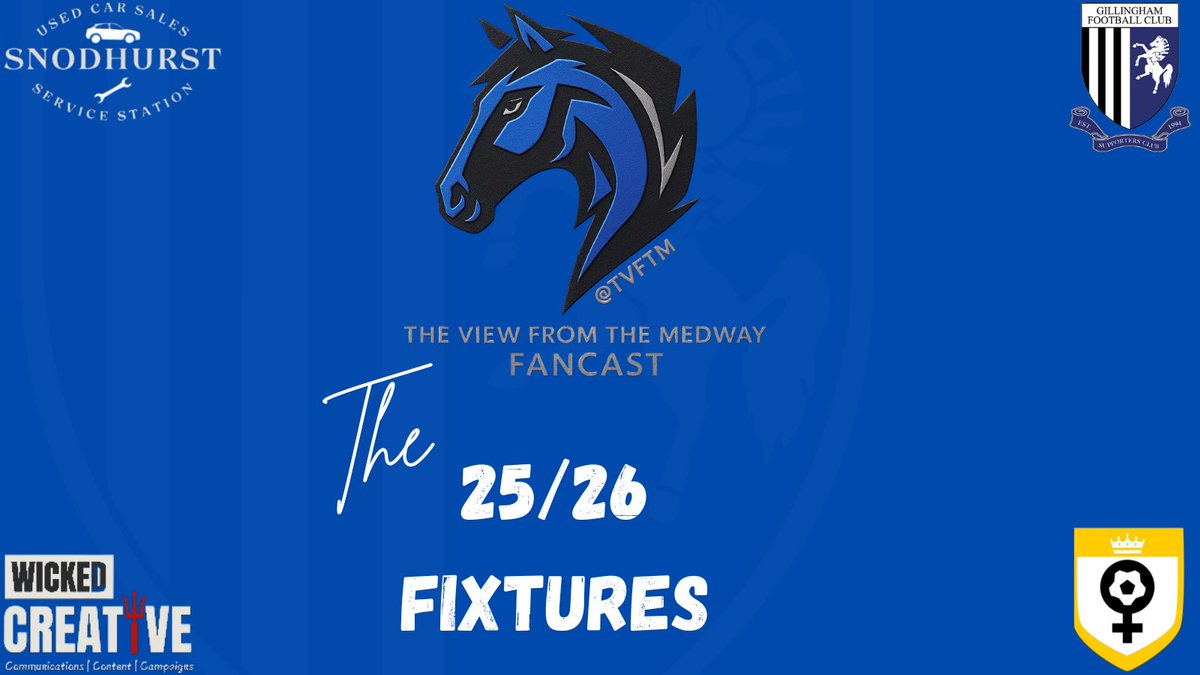The View From The Medway Fancast (@tvftm) on Twitter photo We’ll be dropping in tomorrow night to discuss the fixture list! Different day same time 8pm Live. Join:
Kris <a href="/TVFTM/">The View From The Medway Fancast</a>
David <a href="/davecreasyTVFTM/">David Creasy</a>
Warren <a href="/WarrenT88801465/">Warren Taylor</a>
Tom <a href="/sixpointertom/">Tom Jasper | The Six Pointer</a>
🔵Conor Masterson
🔵Summer so Far
🔵25/26 Fixtures
In partnership with <a href="/GillinghamFCSC/">Gillingham FC Supporters' Club</a> We’ll be dropping in tomorrow night to discuss the fixture list! Different day same time 8pm Live. Join:
Kris <a href="/TVFTM/">The View From The Medway Fancast</a>
David <a href="/davecreasyTVFTM/">David Creasy</a>
Warren <a href="/WarrenT88801465/">Warren Taylor</a>
Tom <a href="/sixpointertom/">Tom Jasper | The Six Pointer</a>
🔵Conor Masterson
🔵Summer so Far
🔵25/26 Fixtures
In partnership with <a href="/GillinghamFCSC/">Gillingham FC Supporters' Club</a>