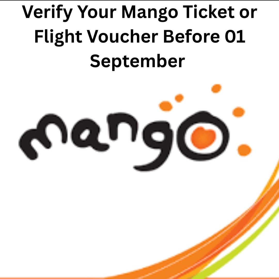 📢 Reminder to all former Mango guests: If you hold an unflown ticket before flights were suspended, please verify your flight ticket or voucher before 01 September. 
🔗 flymango.africa 
#MangoAirlines #VoucherDeadline #FlyMango