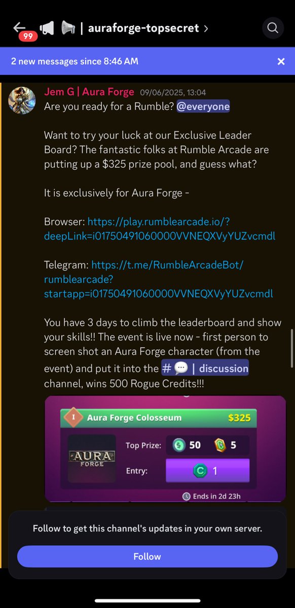 Web3Decoded (@decodedweb9290) on Twitter photo Gm Decoders ☀️
It’s midweek again and I’ll diving back into <a href="/RumbleArcade/">Rumble Arcade</a> again, been hooked since that <a href="/AuraForgeWeb3/">Aura Forge</a> event 😂
First time I saw Aura Forge characters in action and it actually slapped.
Still another day to Decode 👾 Gm Decoders ☀️
It’s midweek again and I’ll diving back into <a href="/RumbleArcade/">Rumble Arcade</a> again, been hooked since that <a href="/AuraForgeWeb3/">Aura Forge</a> event 😂
First time I saw Aura Forge characters in action and it actually slapped.
Still another day to Decode 👾