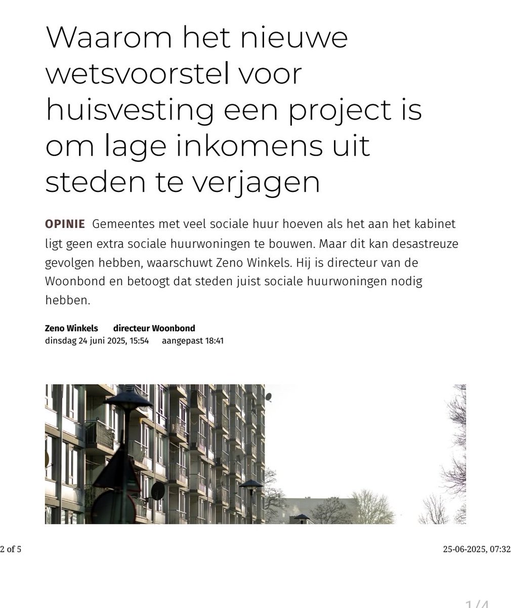Vandaag behandelt de Tweede Kamer de wet regie op de Volkshuisvesting. Opiniestuk van de @woonbond in het ND 👇

Steve wijzigingen zijn nodig om de bouw van sociale huurwoningen beter te verankeren. Zonder dat lopen de wachtlijsten alleen maar verder op!