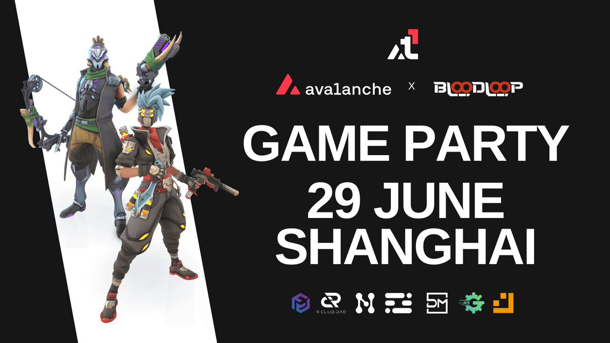🎮【Avalanche × Team1 × BloodLoop 游戏之夏】重磅来袭，6月29日，上海见！

📅 活动时间：6月29日（周日）
🕹 活动流程：
▶ 15:00–17:30｜射击对战🔫 · 对抗赢奖金 💰
📍 网鱼网咖（杨浦五角场店）
▶ 19:00–21:00｜屋顶露台派对 · 免费畅饮
📍 黄浦区外滩8号 · 顶层露台酒吧