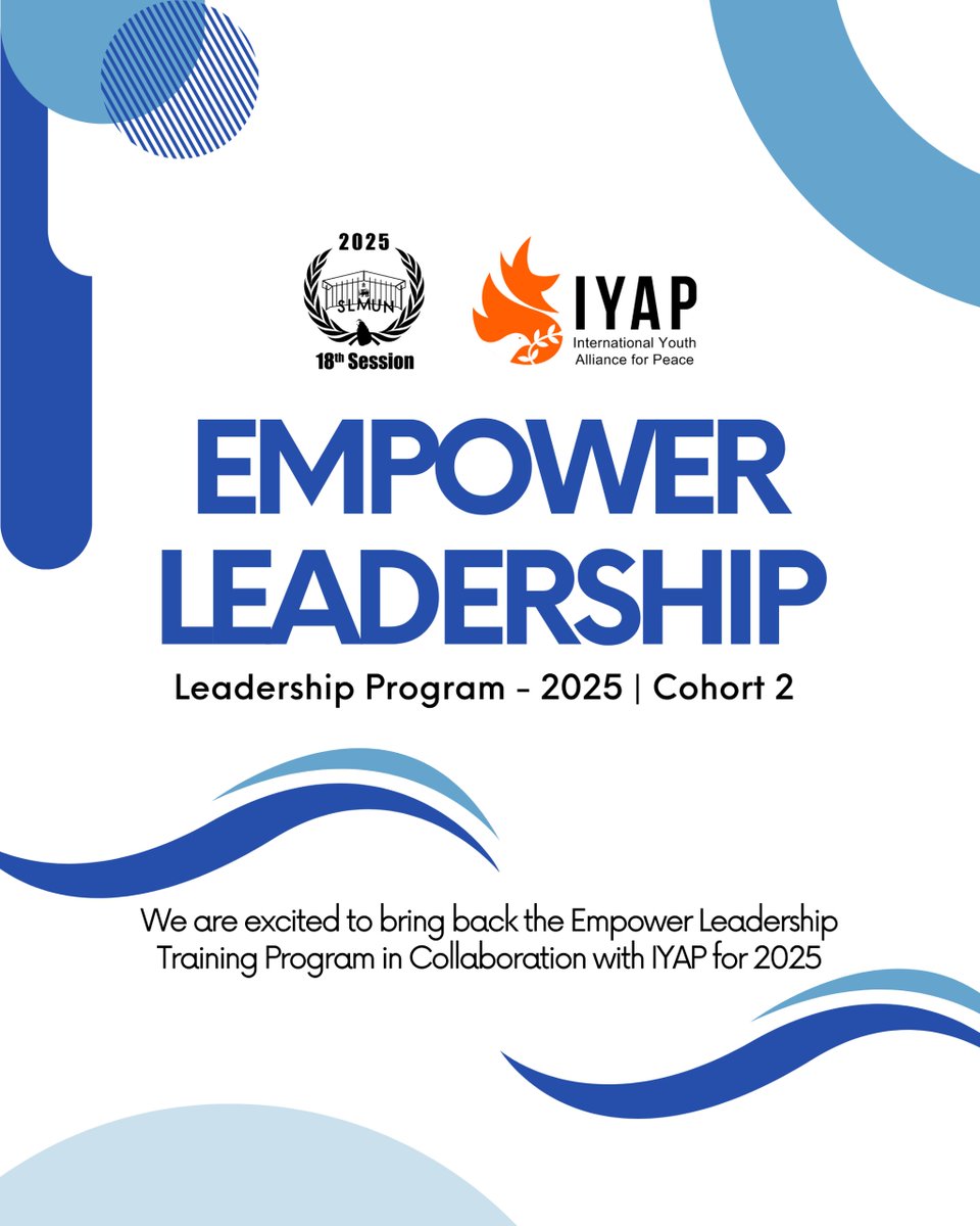 slmun2025's tweet photo. 🌟 Empower Leadership 2025 – Cohort 2 🌟
We are thrilled to launch the Empower Leadership Training Program in collaboration with IYAP and SLMUN 2025!

🚀 Ready to lead? Scan the QR code to register now and join a powerful youth movement for change! https://t.co/55RPRs9Og4
