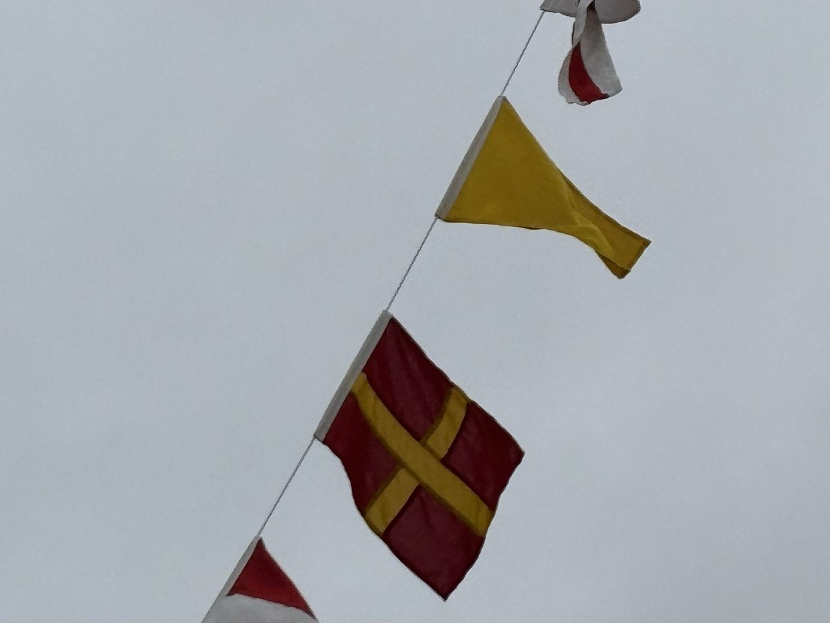 gunnarssonhanna's tweet photo. Förra året lärde jag mig att skåne-flaggan i det marina flaggspelet betyder ”jag ligger still och gör ingenting”. 

Aldrig hört något mer skånskt i hela mitt liv! https://t.co/1PkT8LvYW4
