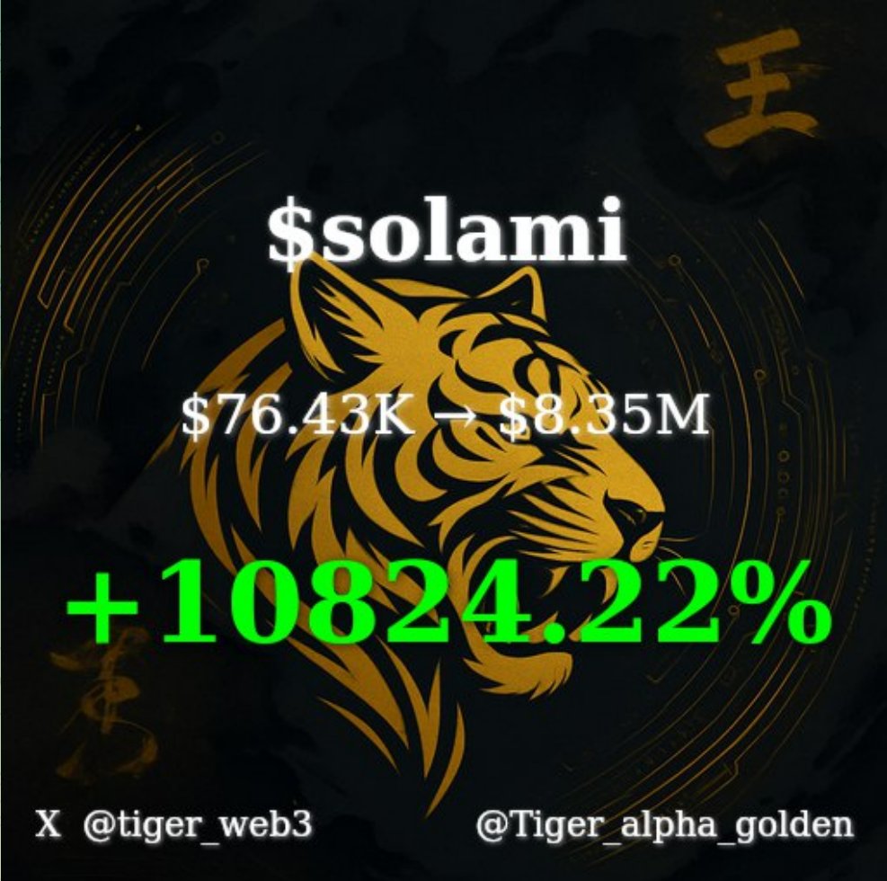 tiger_web3's tweet image. 过去24小时,链上都发生了什么?
随着战争缓和,btc企稳,昨晚链上明显高倍数频出。抓到的10倍金狗都快上不了榜了。
1. $solami 百倍金狗,Ansem @blknoiz06 和 @solana 官方互动推梗,硬生生造梗,因为solami(香肠)和solana很像,被炒作到8m。
• 市值:$76.43K -> $8.35M
•…