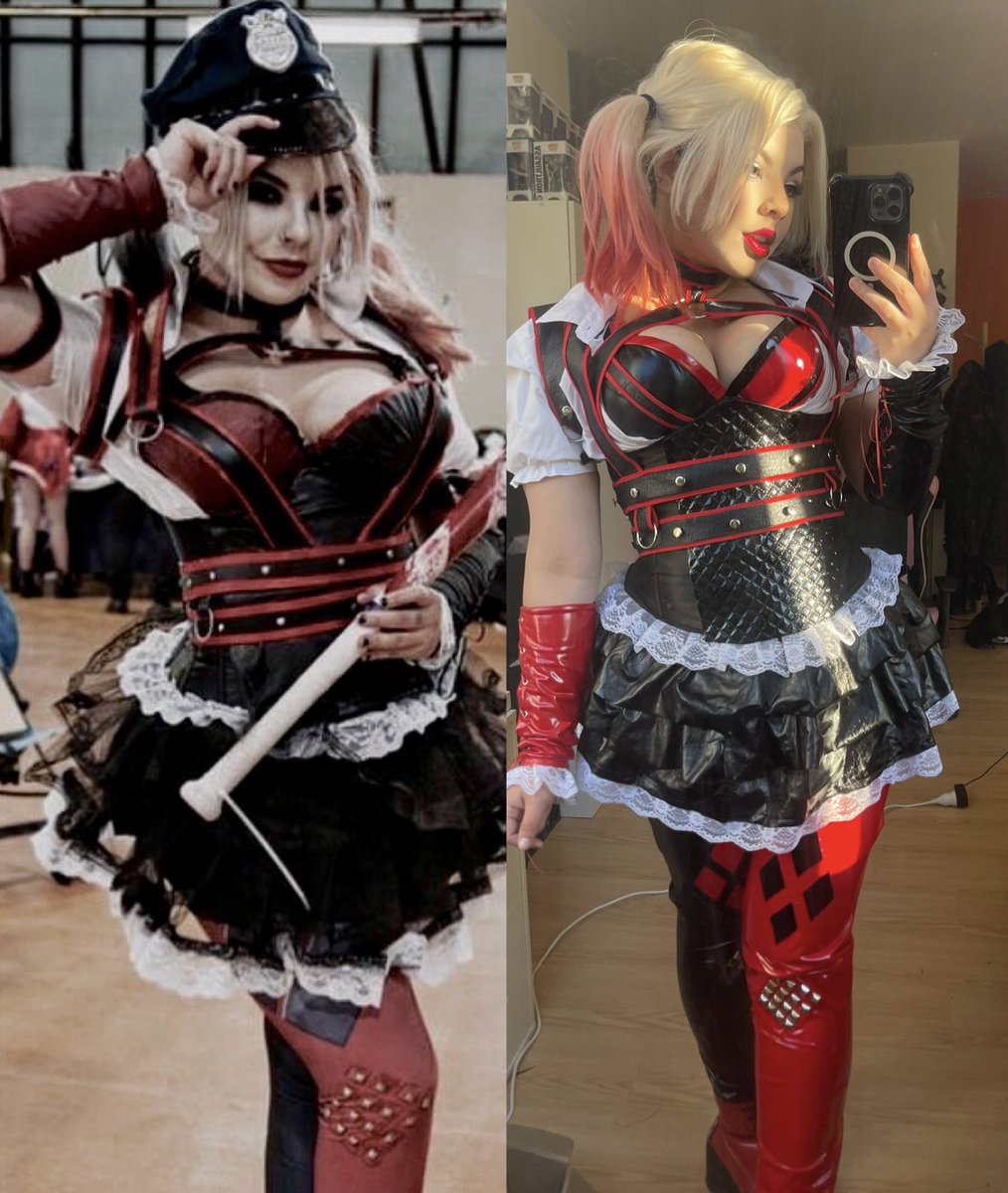 Happy 10th birthday to Arkham knight 😭 my first Harley in 2017 vs now 🎉 #HarleyQuinn