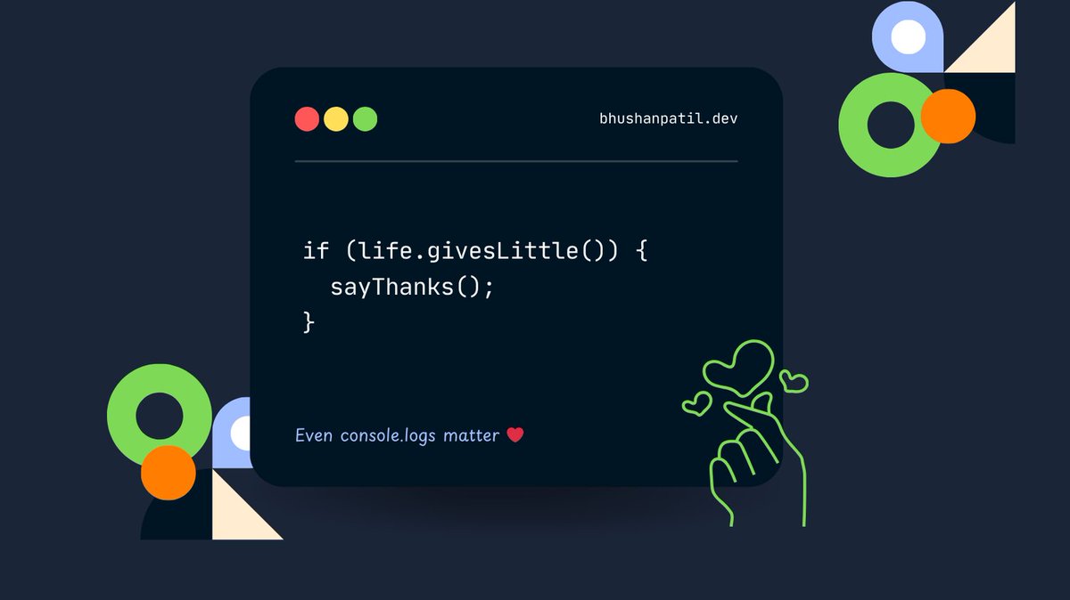 frontendgenius's tweet image. Even console.logs matter ❤️
👉 Free dev tools: frontendgenius.gumroad.com/l/toolkit
👉 Learn frontend, free: frontendgenius.gumroad.com/l/becomefronte…
#Gratitude #WebDev #CodeNewbie
Follow For More
