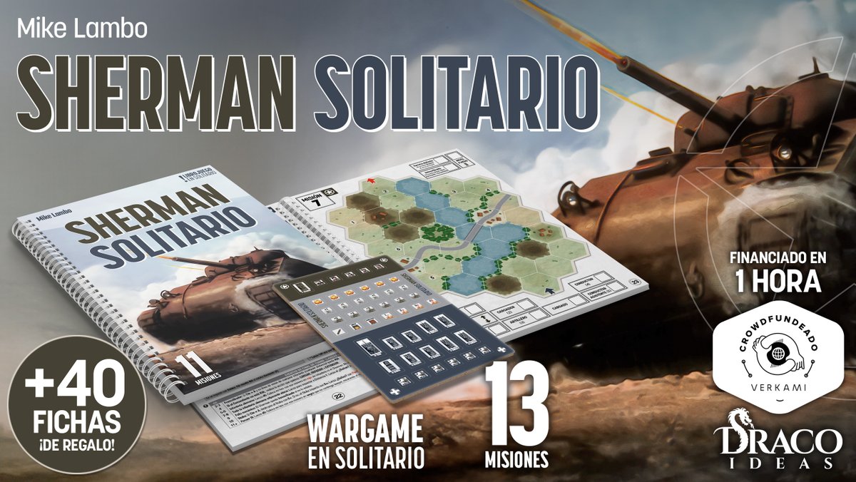 ¡Últimas horas!
Sherman Solitario llega al final de la campaña
verkami.com/projects/40829…
¿Quieres ver una partida guiada?
Quimérico inquilino juega Sherman Solitario 🎬
youtu.be/iax46JKmgNo?si…
<a href="/Quimerico_Inq/">Quimérico Inquilino</a> 
#Juegosdemesa
#Wargames
#Verkami
#ShermanSolitario