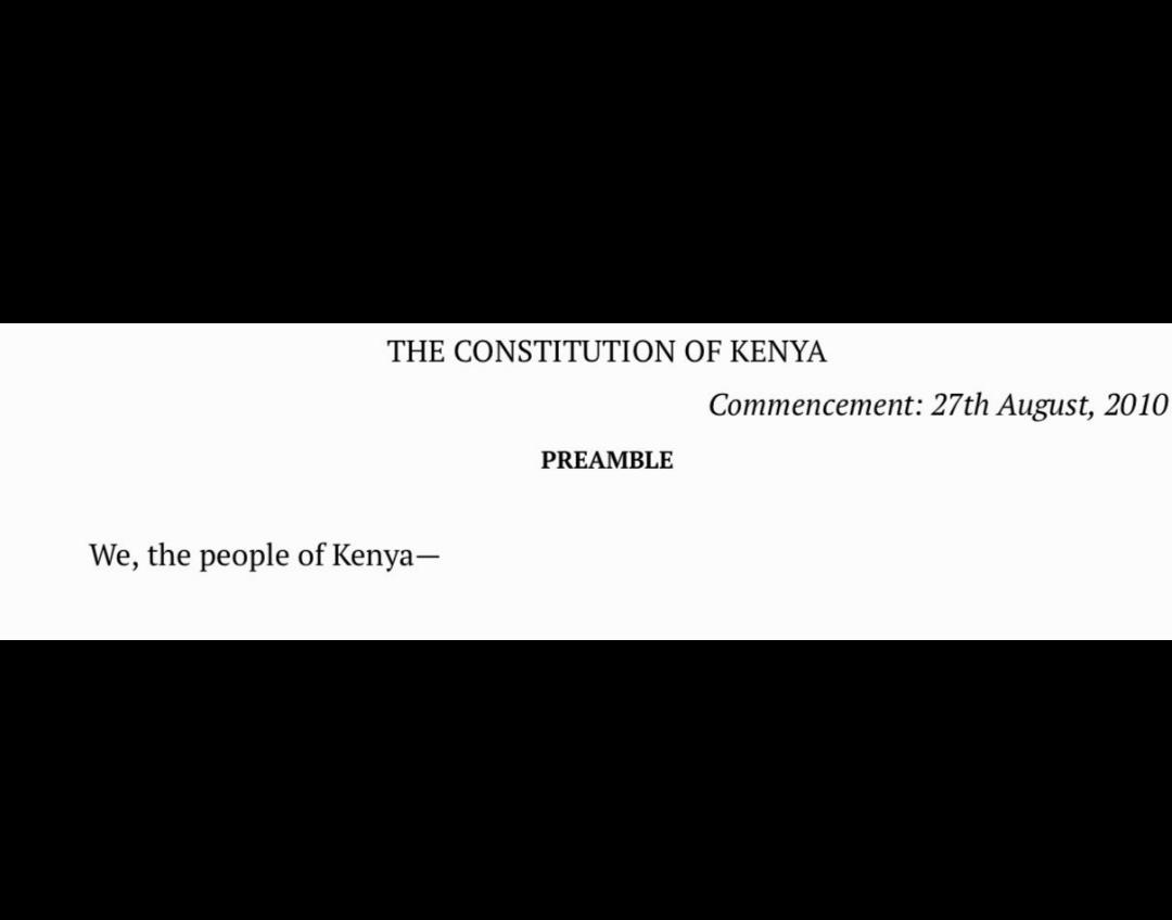 Yes, 
We the people of Kenya.