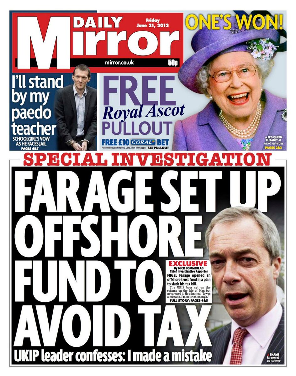 Reform UK are the party of Tax Dodgers. 

Pass it on.