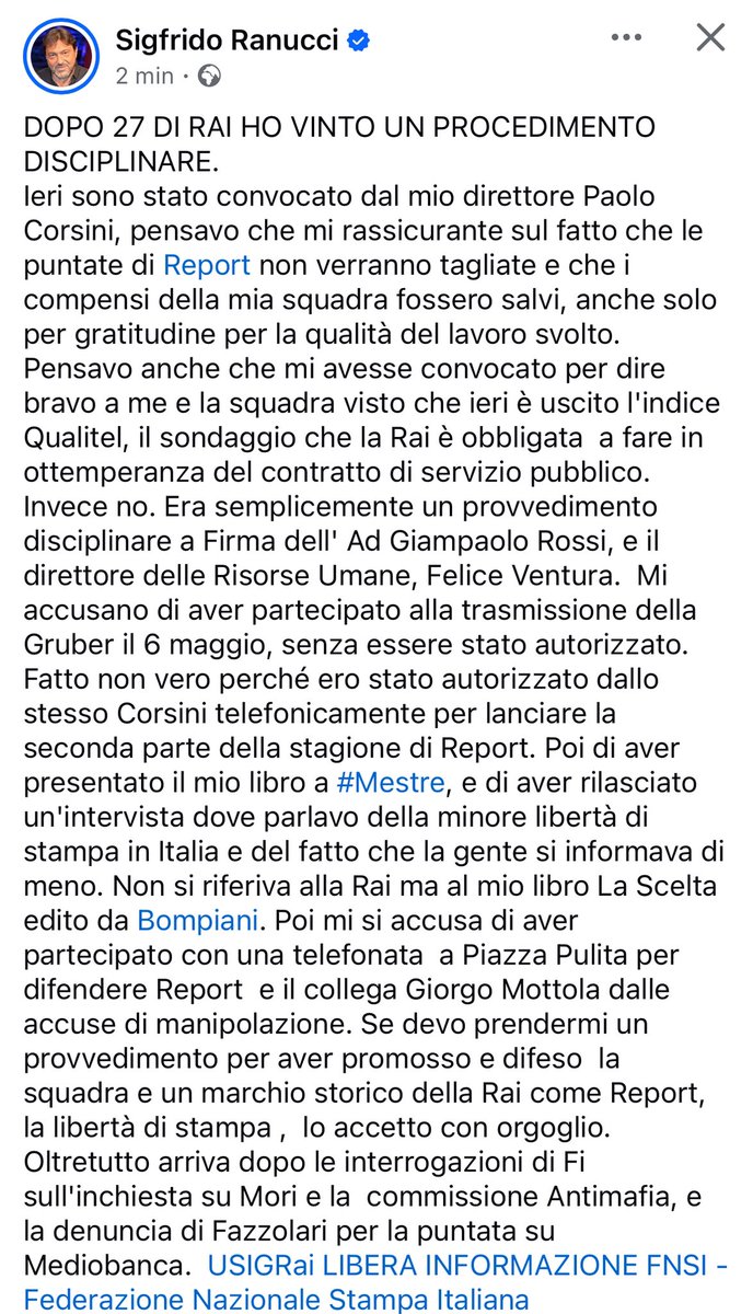 DrApocalypse's tweet image. Però non chiamatela TeleMeloni, mi raccomando.
Solidarietà a Sigfrido Ranucci, l’ultimo Samurai