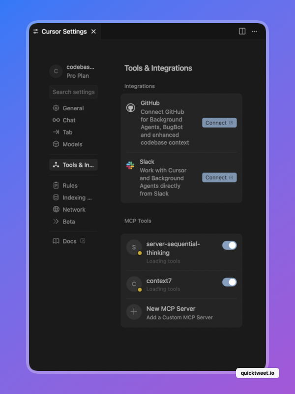 lioloc_dev's tweet image. Cursor’s new UI for tools is 🔥