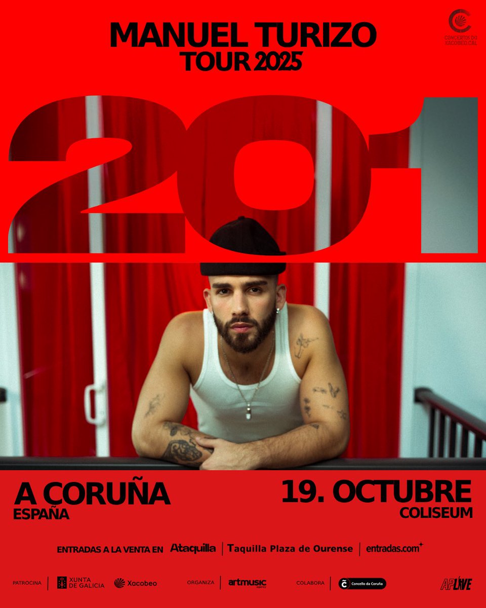artmusicagency's tweet photo. 🎟️ Entradas ya a la venta 👉 https://t.co/gPhzry59Ms
#XuntadeGalicia #Xacobeo #ConcertosdoXacobeo #ManuelTurizo #Tour201 #Coliseum #ACoruña https://t.co/TzTrnRGinT