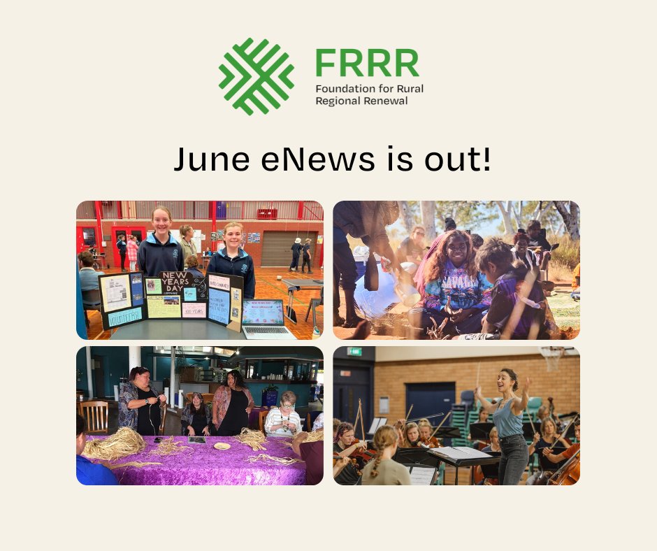 📬 FRRR’s June eNewsletter is here!

Whether you're seeking funding, inspiration or a good news story to share with your community group, we've got you covered.

Stay connected with rural Australia: mailchi.mp/frrr/enews-jun…

#eNews #RuralNews #RemoteAustralia #CommunityGrants