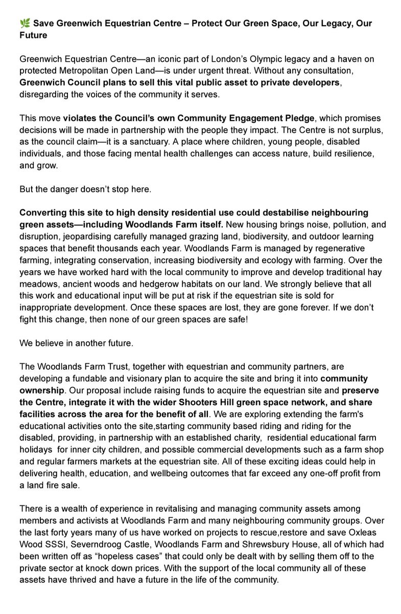 iviswill's tweet photo. Councillors have the power to safeguard community spaces by transferring land and buildings into trusted local ownership. Please support Shooters Hill residents' proposal for
#CommunityAssetTransfer
#CommunityEmpowerment
#CommunityPower
@localitynews
@Royal_Greenwich https://t.co/24artuFXkG