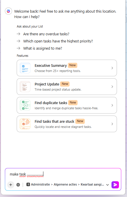 JLuckygaming's tweet image. As an admin assistant, task overload was real. 😵‍💫
Now I use ClickUp AI to create tasks from notes, emails &amp;amp; chats in seconds.
No more copy-pasting—just click, and done. ✅
#ClickUpAI #AdminLife #TaskManagement