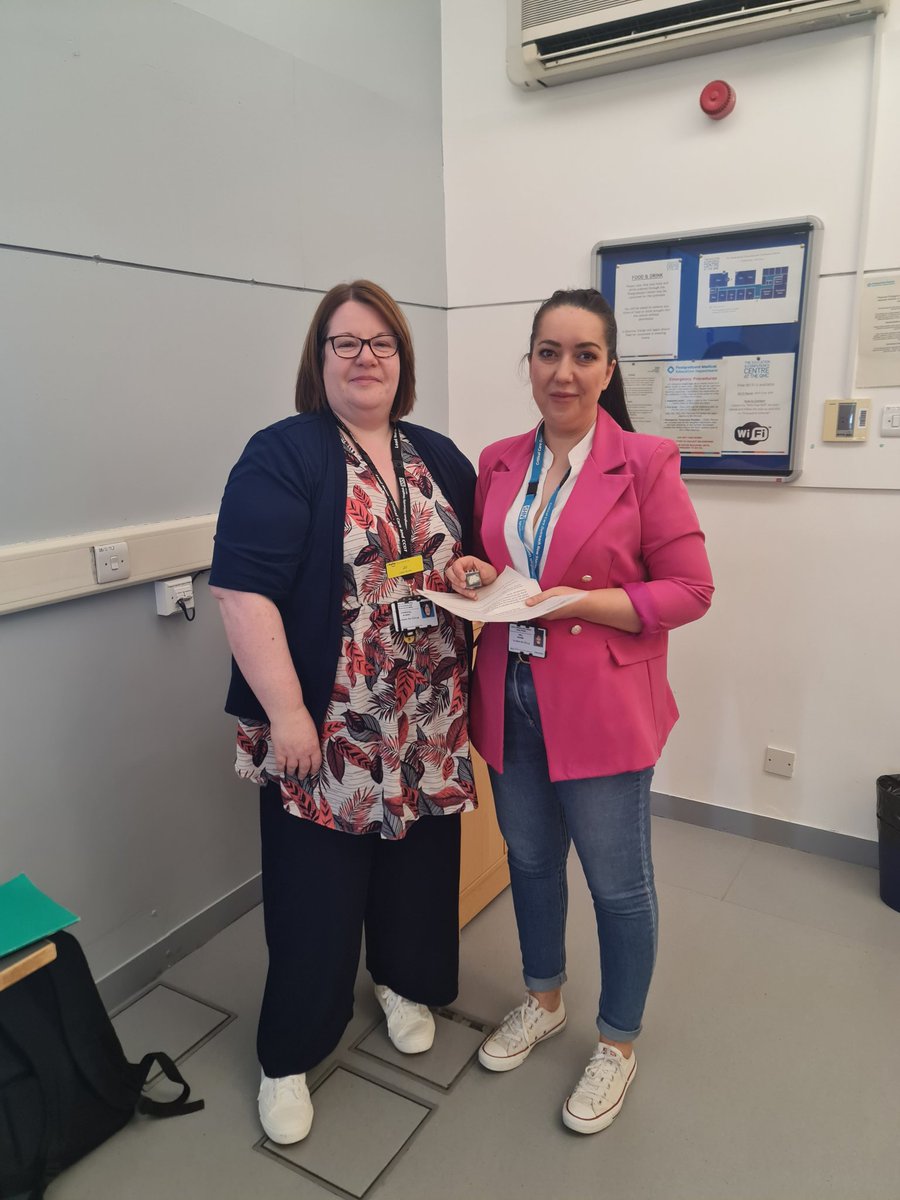NUHCritCareCNE's tweet photo. Congratulations to Merima and Kirsty for receiving Daisy nominations from patients they see and their relatives! Great start to the Band 6 Time Out Day! Well done ladies! @jobarrow79 @CCOTNUH @robfub https://t.co/q6kR26YrAD