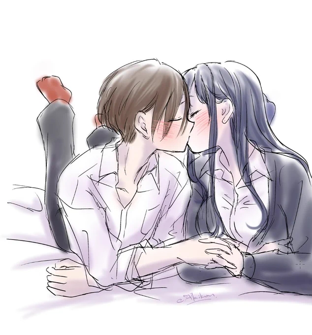 じょにき様()の素敵ネップリSS「僕らは二匹の猫になって」、本日までです! あまりに良かったので絵描きたいイイイイ!!!!!!となってかかせて頂きましたネタバレにならんか?…と控えていたのですが、ご許可頂けたのであげちゃいます #僕ヤバ #僕ヤバファンアート