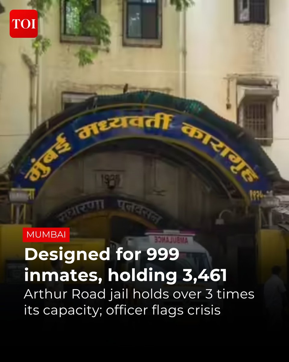 timesofindia's tweet photo. The #Mumbai Central Prison at #ArthurRoad is facing an overcrowding crisis, a situation brought to light during a recent court hearing concerning the transfer request of an undertrial prisoner.
More details🔗https://t.co/wLibJCbyji
#Maharashtra https://t.co/TADLz52VeN