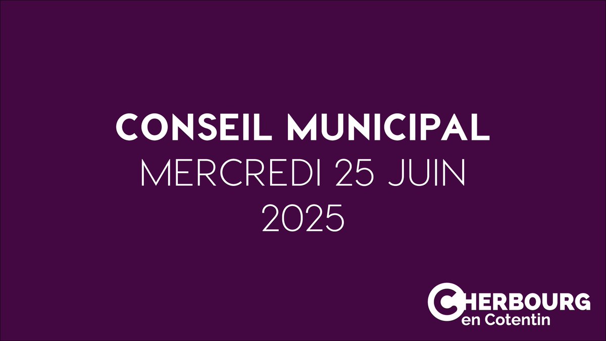 #ConseilCherbourg
📆 Ce soir, à partir de 17h
👉 Suivez le conseil municipal de #CherbourgEnCotentin en direct sur la chaîne Youtube de la Ville : youtube.com/@Ville_Cherbou…
✴️ Consultez l'ordre du jour sur cherbourg.fr/ma-ville/mairi…