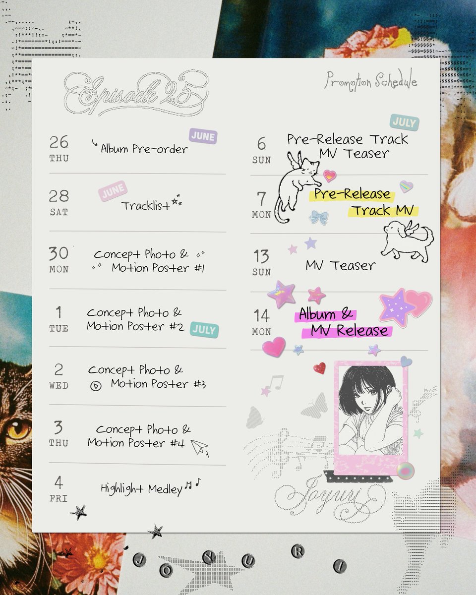 조유리 (JO YURI) | Promotion Schedule

The 3rd Mini Album 'Episode 25'
💿𝙏𝙞𝙩𝙡𝙚 【이제 안녕! (Farewell for now!)】
2025. 07. 14. 6PM (KST)

#조유리 #JOYURI #チョユリ
#Episode25_이제_안녕