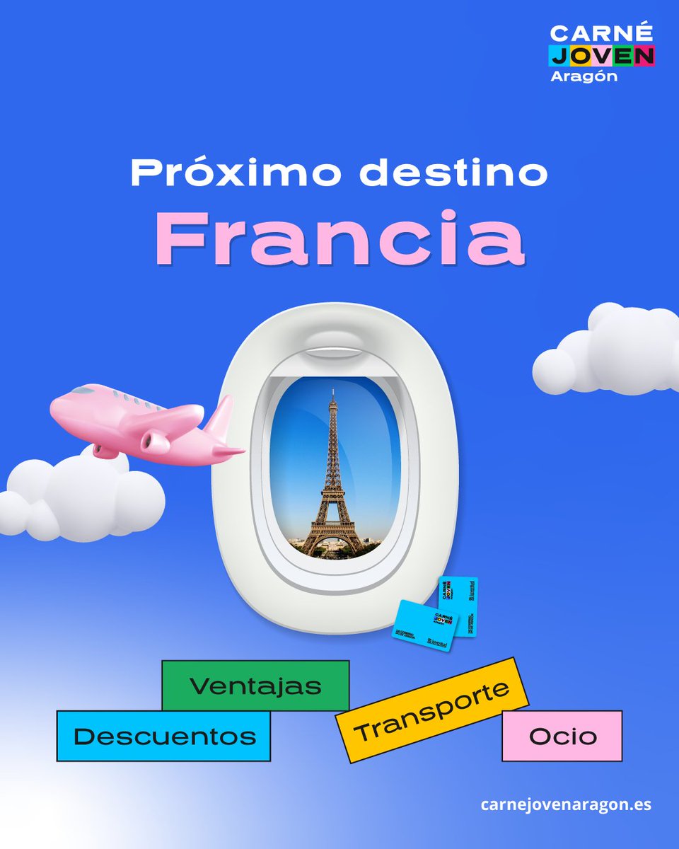 🇫🇷 ¿Te vienes de viaje por Europa con los descuentazos de #CarnéJoven?

Este verano arrancamos el #VeranoCarnéJoven 🎒 Primera parada: FRANCIA
Aquí tienes el Top 10 de descuentos para que exprimas el viaje al máximo 👉 acortar.link/tvgJOX

#VeranoCarnéJoven #veranojoven