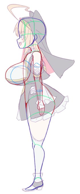 フランベルちゃんの側面図ちゃんと描いてなかったのでこの際しっかりと描いてみた😋
身長低いのもあって凄いことになってる🤣 