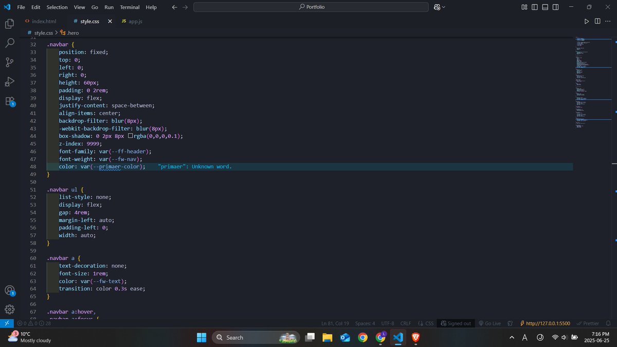 LevKoDesign's tweet photo. Front-end grind today:

💻 Portfolio navbar + hero styled w/ blur, fonts, transitions
⚙️ DOM practice w/ localStorage
🧠 Solved 6 Codewars JS katas
📚 Flexbox (Scrimba, parts 7–10)
#100DaysOfCode #JavaScript #FrontendDev #BuildInPublic https://t.co/UorE71ZxpR