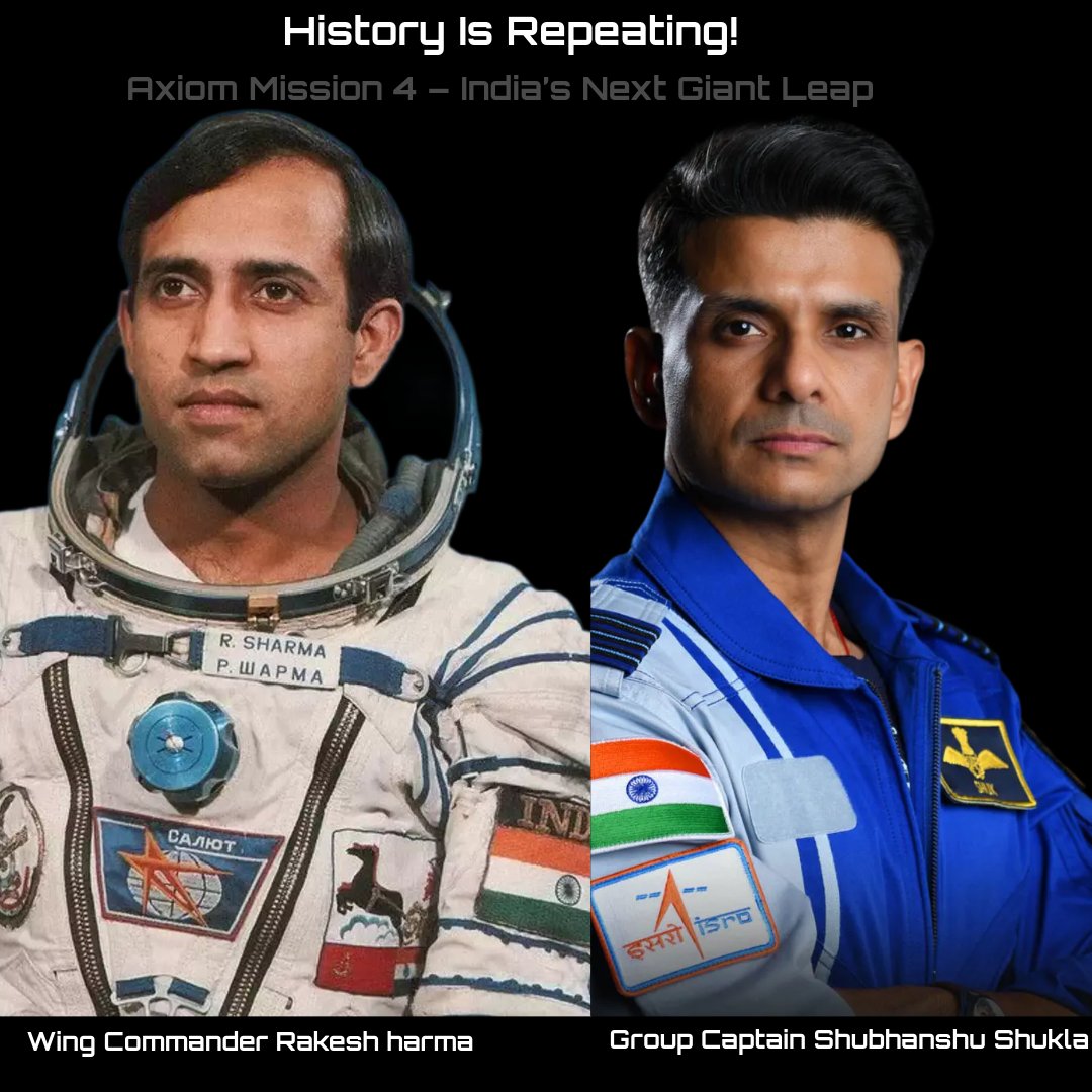 Finally, #AxiomMission4 has lifted off with India's #ShubhanshuShukla  

SpaceX Falcon 9 launched from NASA's Kennedy SpaceCenter...

Marking India's return to space after 41 years of  #rakeshsharma  

How much progress we have made in 40 years.. ?

Please  comment 🙏 
👇