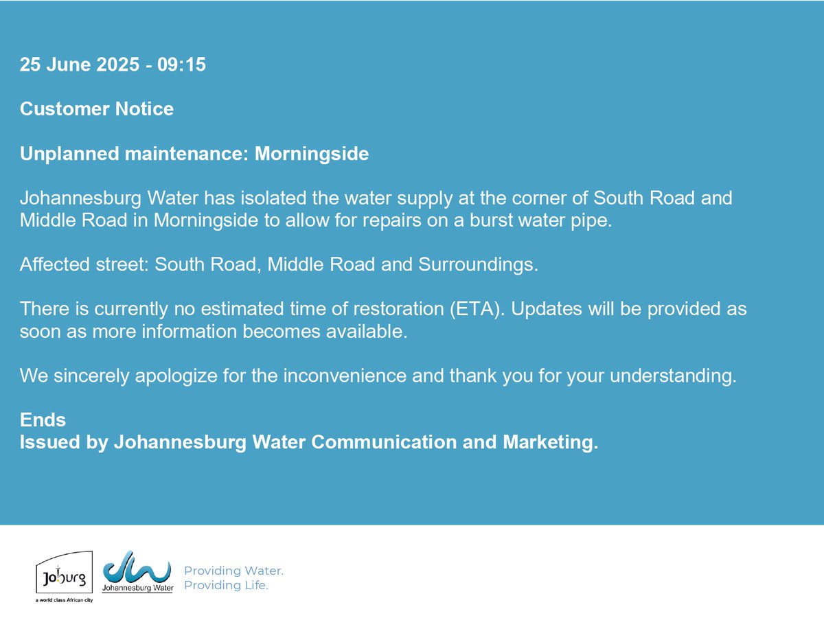 Johannesburg Water tweet media